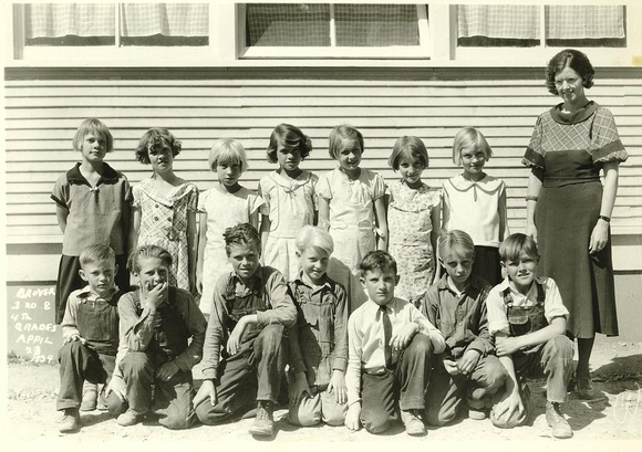 People, Group, School, Grover (3rd 4th Grades - About 1934)