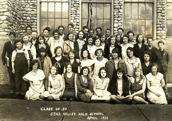 People, Group, School, Star Valley High, 1931