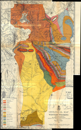 5. 1873, Geological Map of Western Wyoming