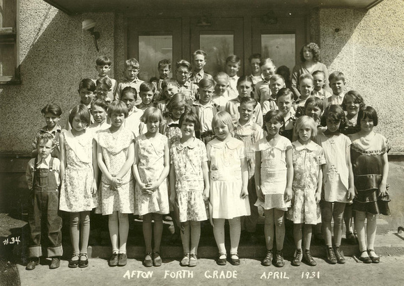 People, Group, School, Afton Elementary, 4th Grade, 1931
