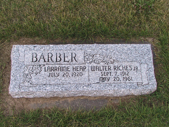 Barber, Walter Riches Jr (Larraine Heap)