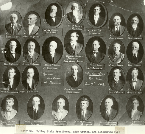 People, Church, Stake Presidency, High Council, and Alternates, 1913