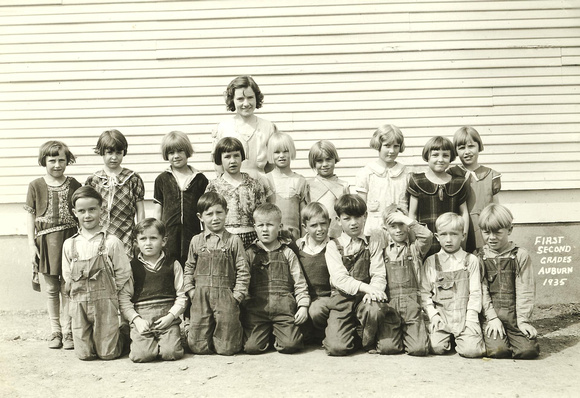 People, Group, School, Auburn, 1st and 2nd Grade, 1935