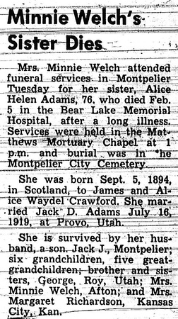 Adams, Alice Helen (5 Feb 1971)