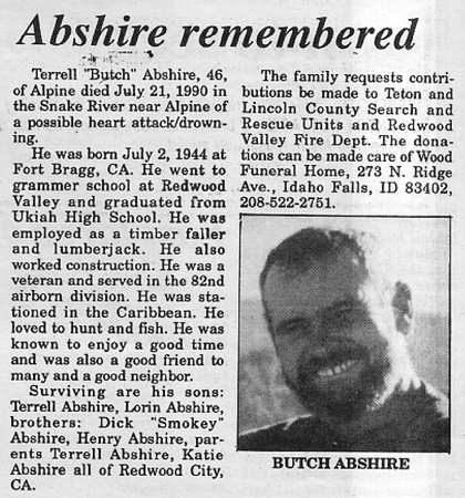 Abshire, Terrell (Butch) (21 Jul 1990)